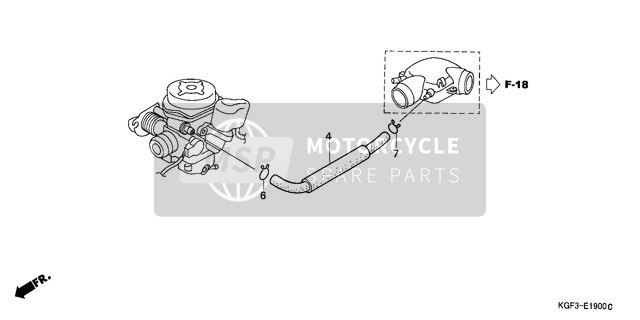 Honda NES125 2000 Sub-luchtfilter (Slangen) voor een 2000 Honda NES125